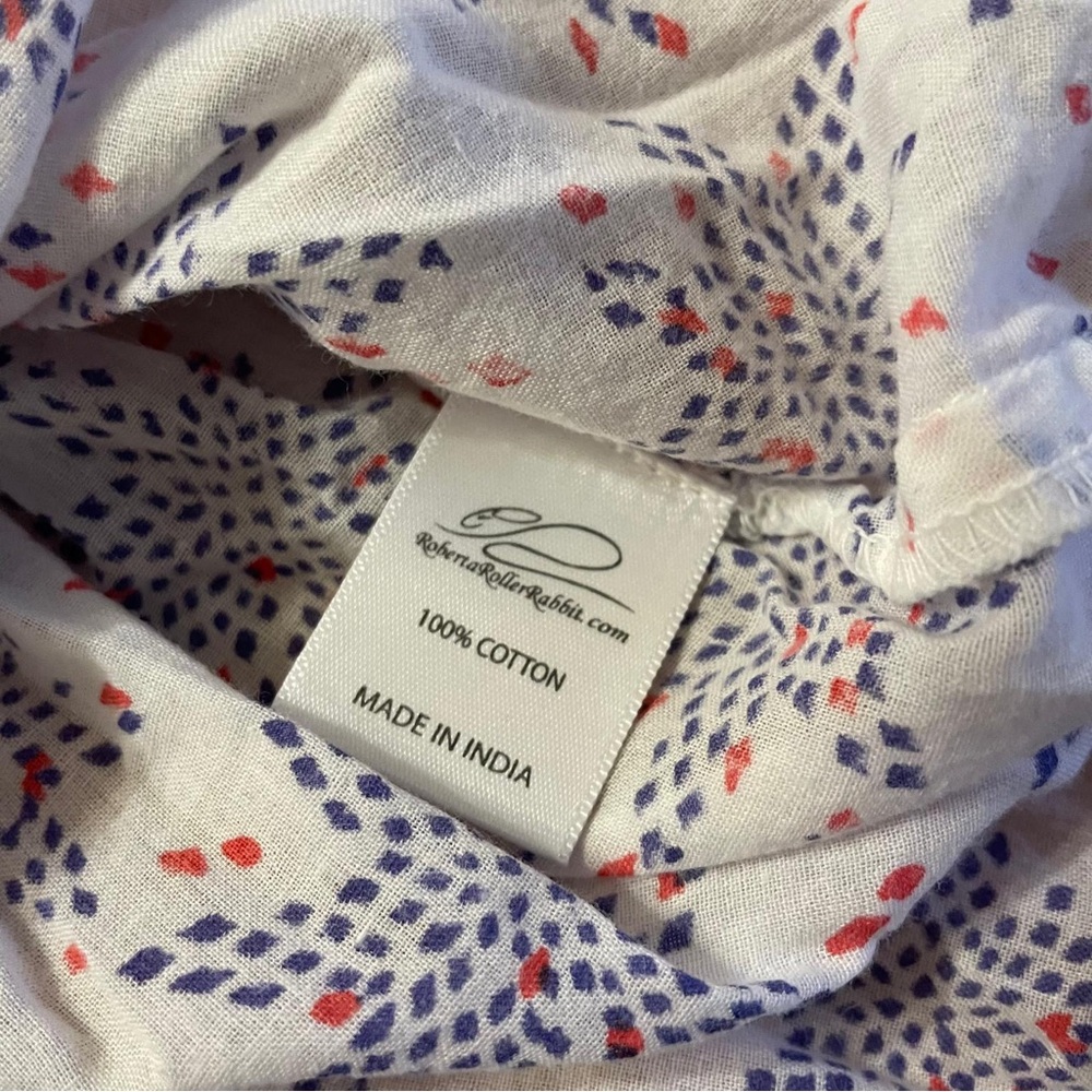 Roller Rabbit Collared Tunic Button Down Top Euc … - image 7